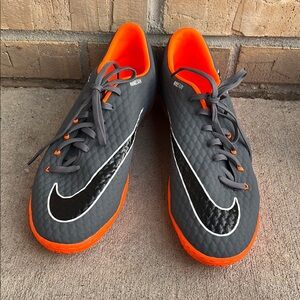 Nike Men's Gray and Orange Soccer Shoes